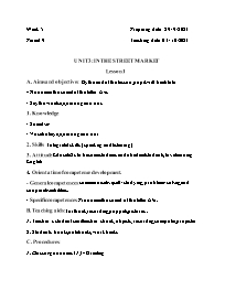 Giáo án Tiếng Anh 1 - Week 5 - Năm học 2023-2