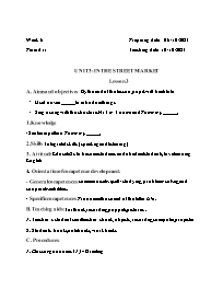 Giáo án Tiếng Anh 1 - Week 6 - Năm học 2023-2
