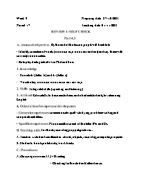 Giáo án Tiếng Anh 1 - Week 9 - Năm học 2023-2