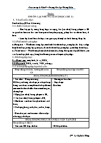 Giáo án Toán 1 - Tuần 9 - Lê Thị Bích Hồng