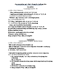 Giáo án Toán Lớp 1 - Tuần 3 - Trường Tiểu học