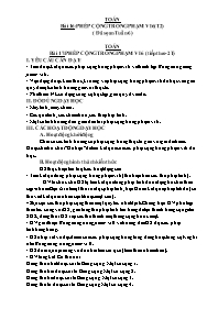 Giáo án Toán + Tiếng Việt 1 - Tuần 7