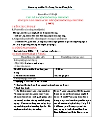 Giáo án Tự nhiên xã hội 1 - Tuần 16 - Trường 