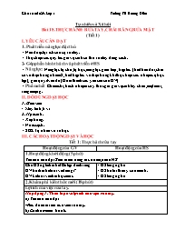 Giáo án Tự nhiên xã hội 1 - Tuần 29, Bài 18: