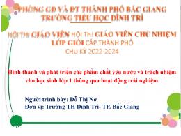 Hình thành và phát triển các phẩm chất yêu nư