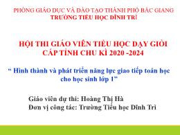 Hình thành và phát triển năng lực giao tiếp t