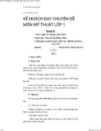 Kế hoạch bài dạy Mĩ thuật 1 - Chủ đề 5: Sáng 