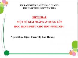 Một số giải pháp xây dựng lớp học hạnh phúc c