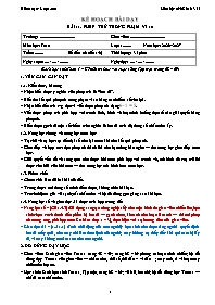 KHBD Toán lớp 1 năm học 2026-2027 - Bài 11. P