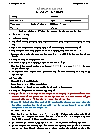 KHBD Toán lớp 1 năm học 2026-2027 - Bài 13. L