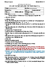 KHBD Toán lớp 1 năm học 2026-2027 - Bài 18. Ô
