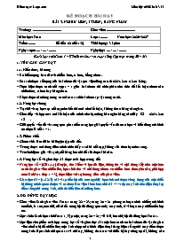 KHBD Toán lớp 1 năm học 2026-2027 - Bài 3. Nh